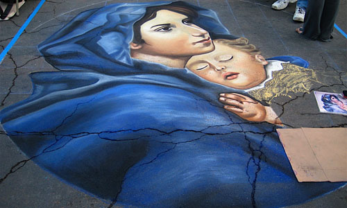 Little Italy Festa - Chalk Pavement Drawing